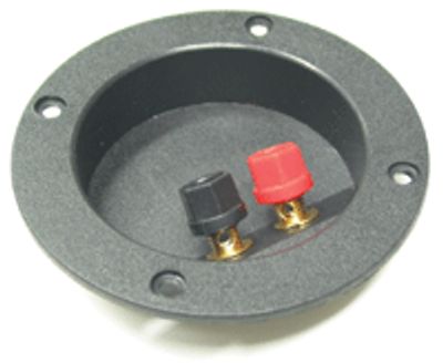 Förgylld högtalarterminal, infällbar, 2-delad * Förgylld högtalarterminal, infällbar, 2-delad *