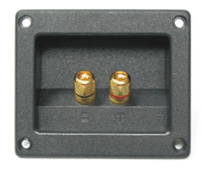 Förgylld högtalarterminal, infällbar, 2-delad *