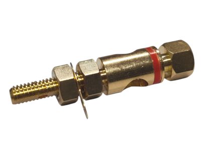 Förgylld högtalarterminal röd *