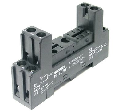 Reläfäste för DIN-skena 2-polig