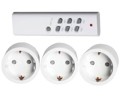 Fjärrstyrd 3-delad vägguttagsswitchserie 2300W (Trådlös LC-/M-serie)