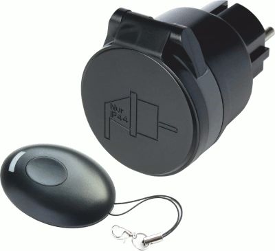 Fjärrstyrd vägguttagströmbrytare 3500W IP44 + fjärrkontroll (Trådlös LC-/M-serie)