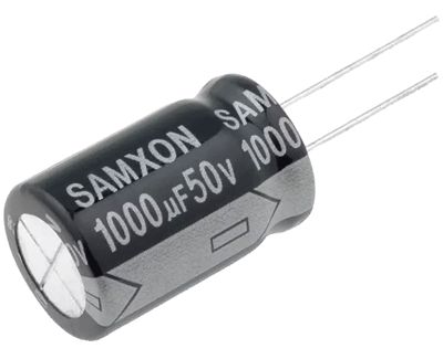 Elektrolytkondensator low-ESR vertikal modell 1000uF 50V R-7,5