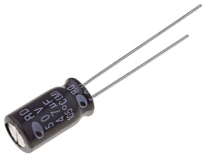 Elektrolytkondensator low-ESR vertikal modell 47uF 50V R-2,5
