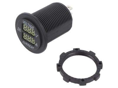 Digital LED-panelmätare 5-30Vdc/1-15A röd