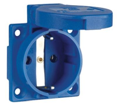 Schuko-uttag för panelmontering 1-delad IP54