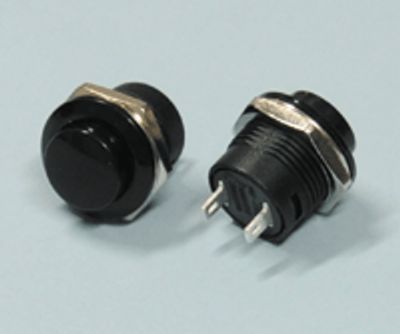 Tryckknapp stängande 1xOFF-(ON) 3A 250V svart/svart