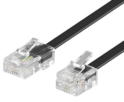 Telefonanslutningskabel RJ11/RJ45 svart 3m