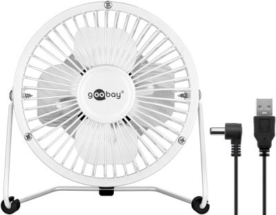 Bordfläkt 4" med USB-anslutning 5Vdc 2,5W vit