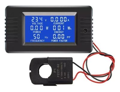 Digital LED-panelmätare 80-260Vac/0-100Aac