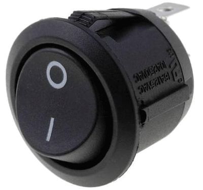 Vippströmbrytare 1xON-OFF 10A 250Vac svart