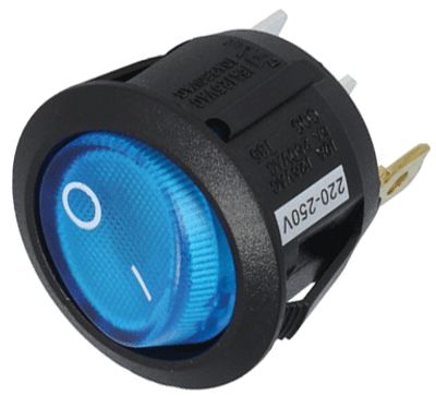 Vippströmbrytare med kontrollampa 1xON-OFF 10A 250Vac blå