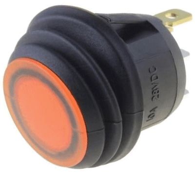 Vippströmbrytare med LED-indikator 1xOFF-(ON) 10A 28Vdc IP65 gul