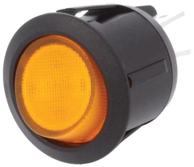 Vippströmbrytare med LED-indikator 2xON-OFF 20A 14Vdc gul