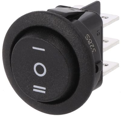 Vippströmbrytare 2xON-OFF-ON 10A 250Vac svart