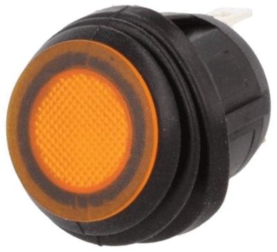 Vippströmbrytare med LED-indikator 1xON-OFF 20A 14Vdc IP65 gul