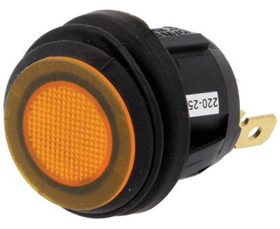 Vippströmbrytare med kontrollampa 1xON-OFF 10A 250Vac IP65 gul