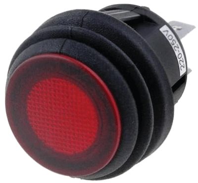 Vippströmbrytare med indikatorlampa 1xON-OFF 10A 250Vac IP65 röd