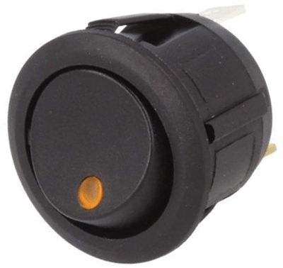 Vippströmbrytare med LED-indikator 1xON-OFF 20A 14Vdc gul