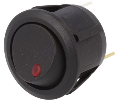 Vippströmbrytare med LED-indikator 1xON-OFF 20A 14Vdc röd