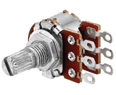 Kolpotentiometer 6mm stereo 2x22kohm logaritmisk