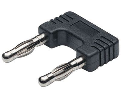 Kortslutningskontakt med 4 mm banankontakter svart (KCN-419)