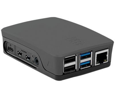 Fodral Raspberry Pi 4B+ svart/grå