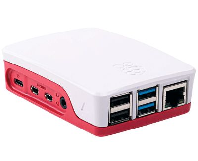 Fodral Raspberry Pi 4B+ röd/vit