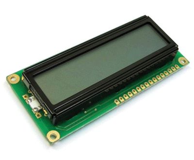 LCD-skärm ASCII 2x16 tecken med bakgrundsbelysning grön
