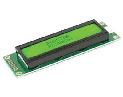 LCD-skärm ASCII 2x20 tecken med bakgrundsbelysning grön