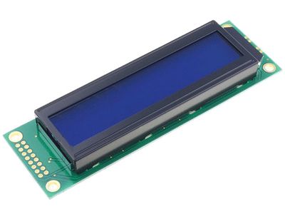 LCD-skärm ASCII 2x20 tecken med blå bakgrundsbelysning