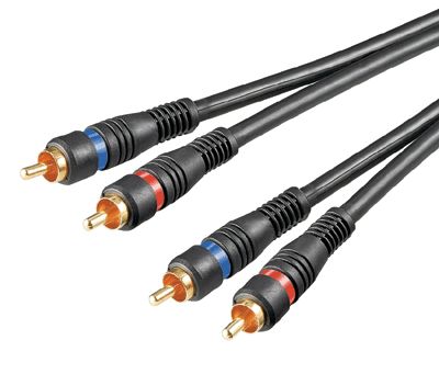RCA ljudanslutningskabel förgylld svart 10m