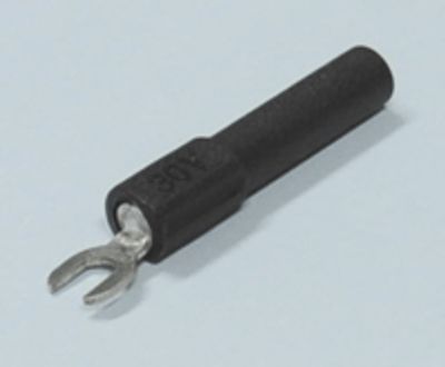 Gaffelkontakt 4 mm för banankontakt 4 mm svart