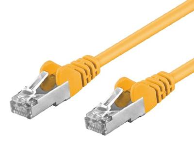 Cat5e-anslutningskabel skyddad F/UTP gul 0,25m Cat5e-anslutningskabel skyddad F/UTP gul 0,25m
