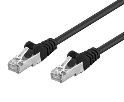 Cat5e-anslutningskabel skyddad F/UTP svart 0,5m * Cat5e-anslutningskabel skyddad F/UTP svart 0,5m *