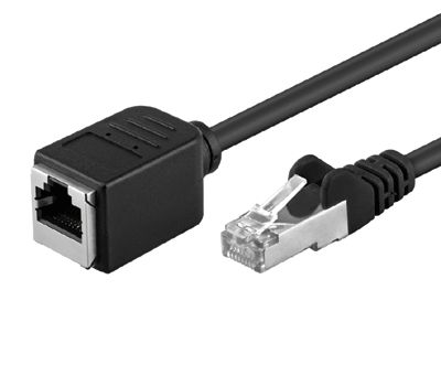 Cat5e-förlängningskabel skyddad F/UTP svart 3m