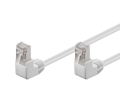 Cat5e-anslutningskabel vinkel/vinkel skärmad F/UTP vit 5m