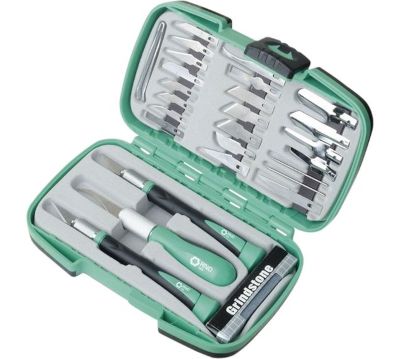 Precision knivset, pincett och slipsten (30 delar)