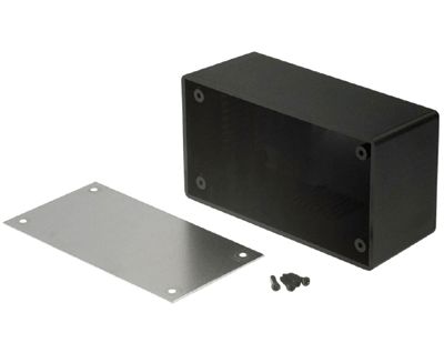 Plastfodral med aluminiumlock 64x44x32mm svart *