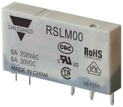 Kretskortrelä 1 växlande kontakt 12Vdc 6A/250Vac (RSLM001012)