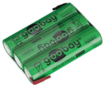 NiMh-batteripaket (Redo att använda) med lödöron 3,6V 800mAh 3xAAA/R03