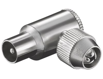 IEC-antennkontakt metall vinkel 75 ohm hane
