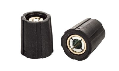 Apparatknopp, nylon 4mm/10mm svart