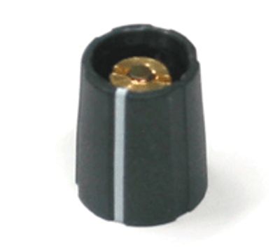 Apparatknopp, nylon 4mm/11mm svart med linje