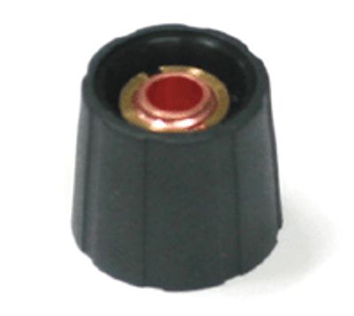 Apparatknopp, nylon 4mm/15mm svart