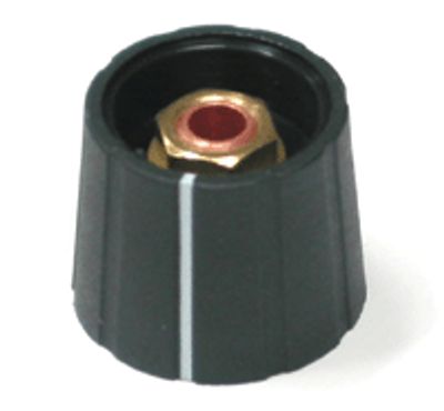 Apparatknopp, nylon 4mm/21mm svart med linje