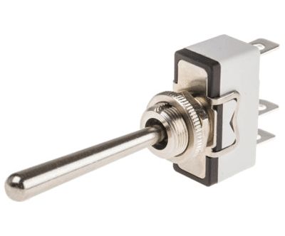 Spakbrytare 40mm med spak 10A 250Vac 1x(ON)-OFF-(ON)