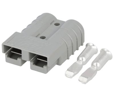 Laddningskontakt 2-polig 36V 50A grå