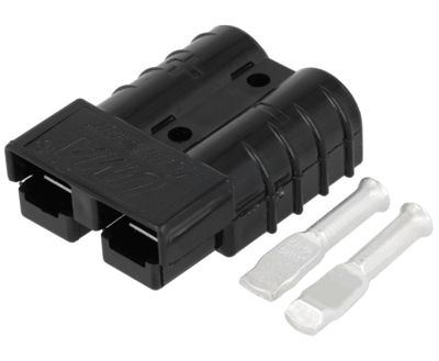 Laddningskontakt 2-polig 48V 50A svart