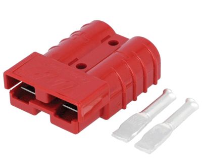 Laddningskontakt 2-polig 24V 50A röd